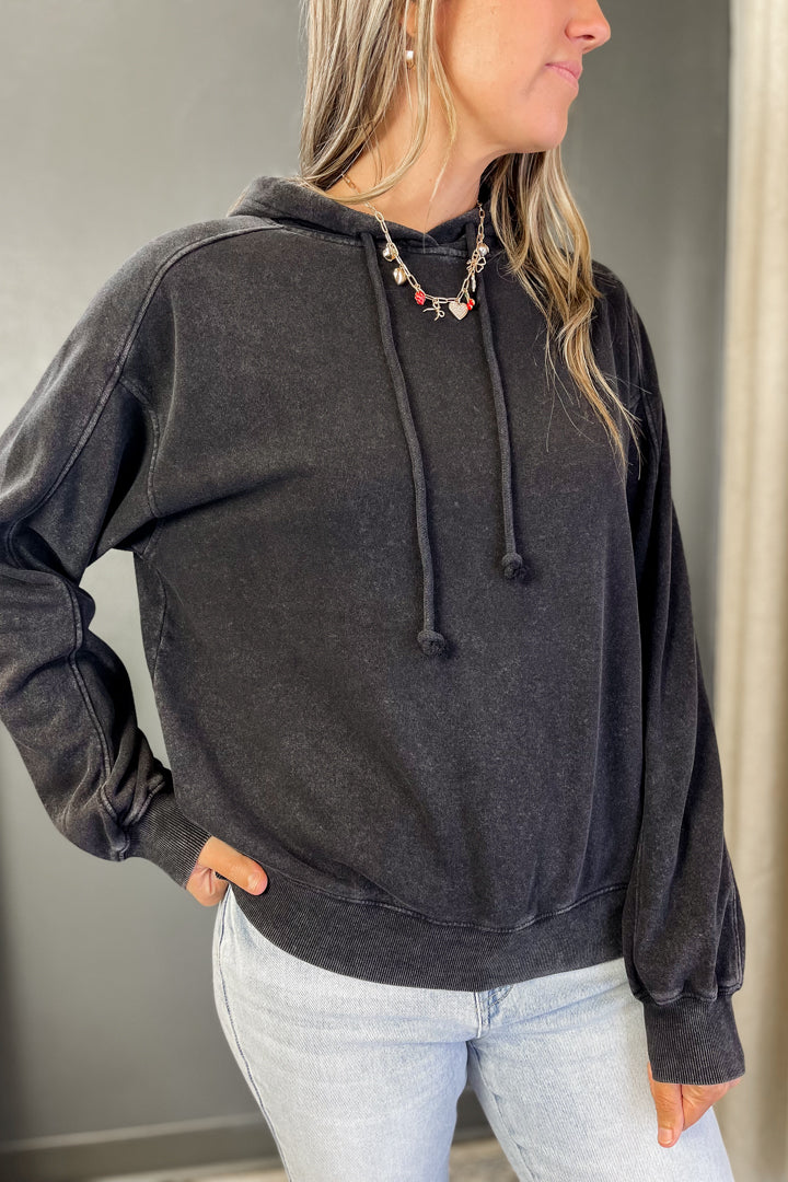 A comfy hooded sweatshirt for women black