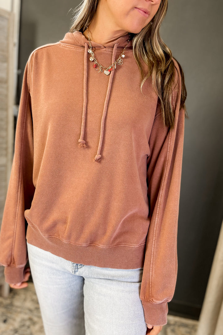 A comfy hooded sweatshirt for women brown