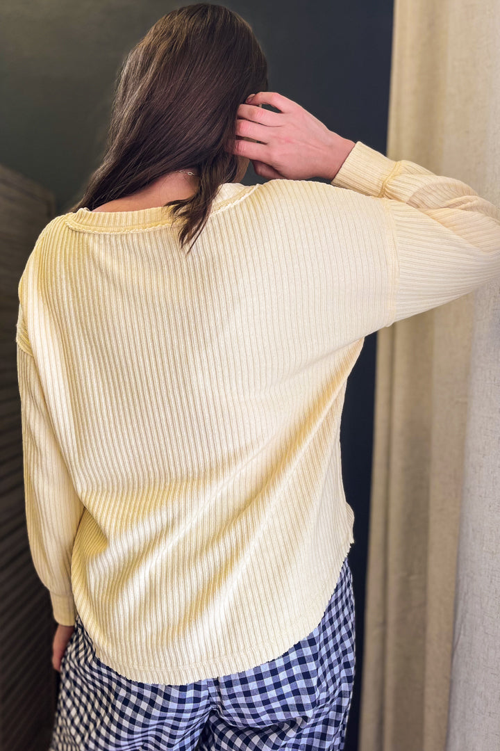 Long Sleeve Ribbed Henley