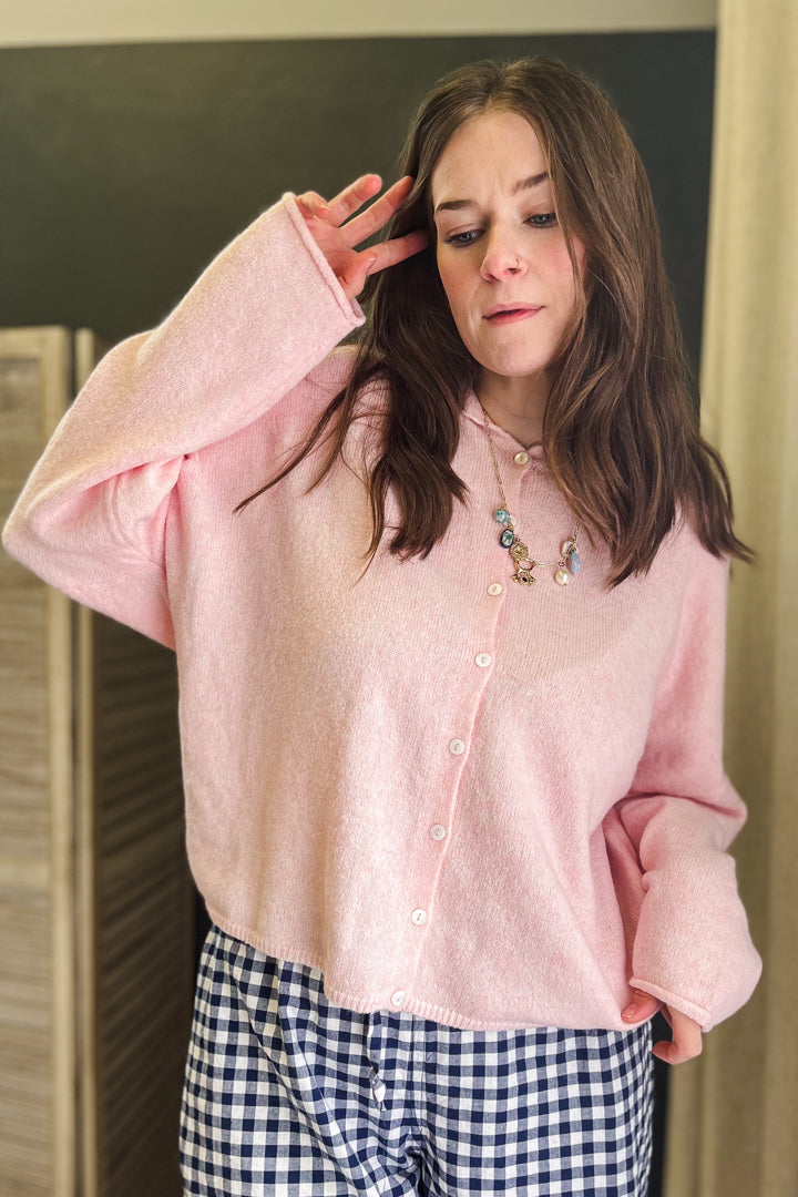 Button up cardigan made from wool blend