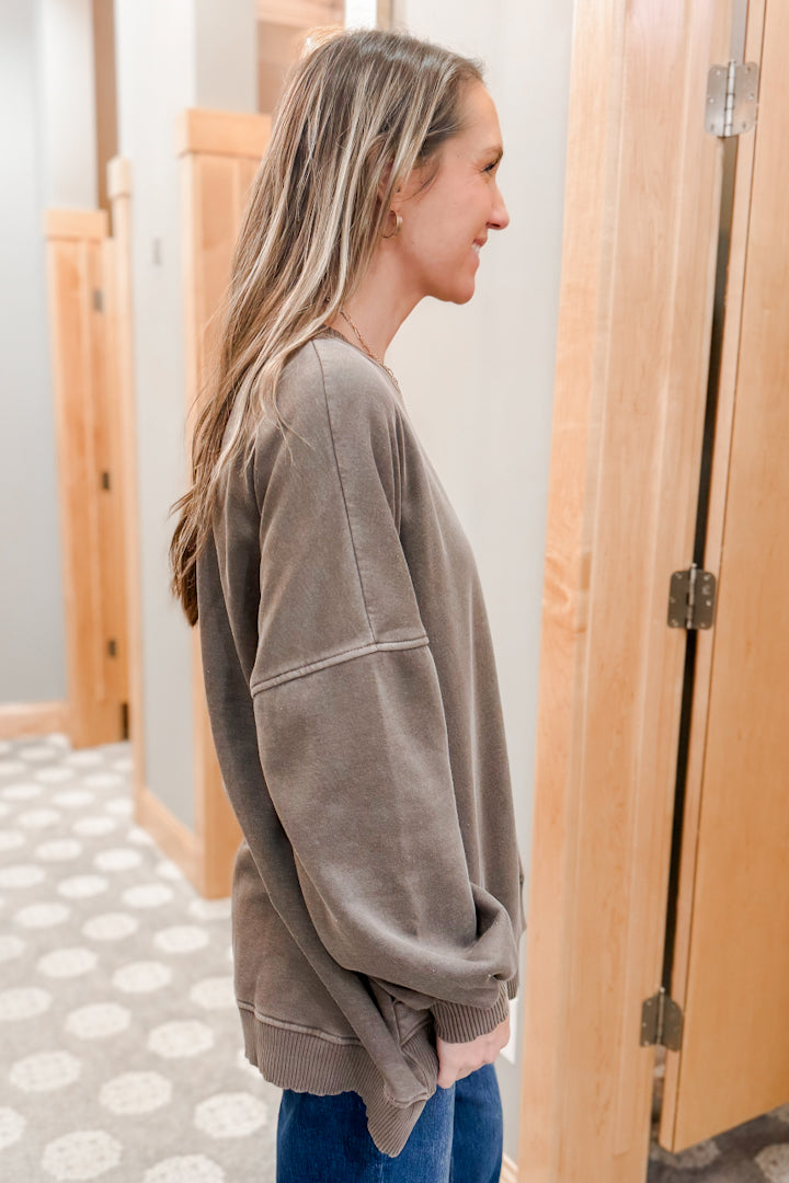 PLUS Solid Fleece Pocket Sweatshirt