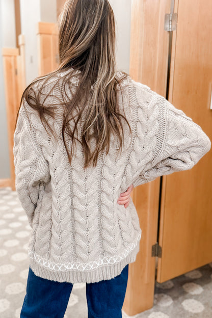 Oversized Cable Knit Cardigan