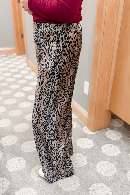 Wide Leg Leopard Pants
