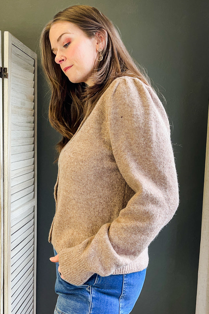 Puff Sleeve Cardigan