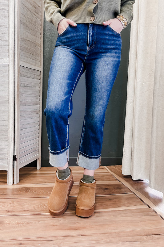 Cropped Straight Cuffed