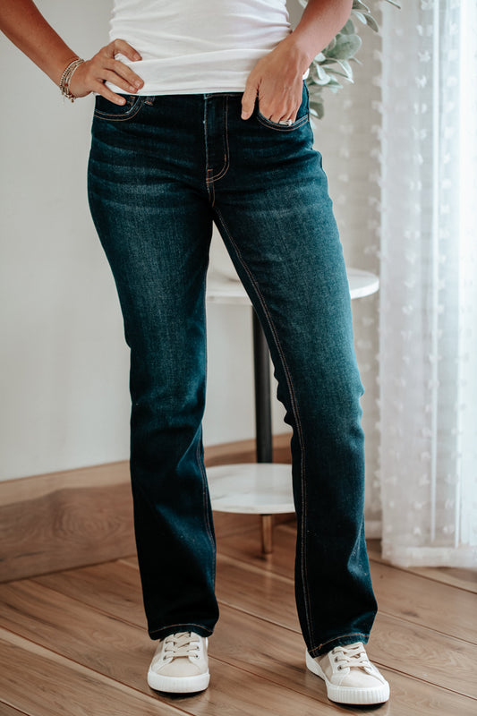 womens vervet flare high rise dark wash jeans