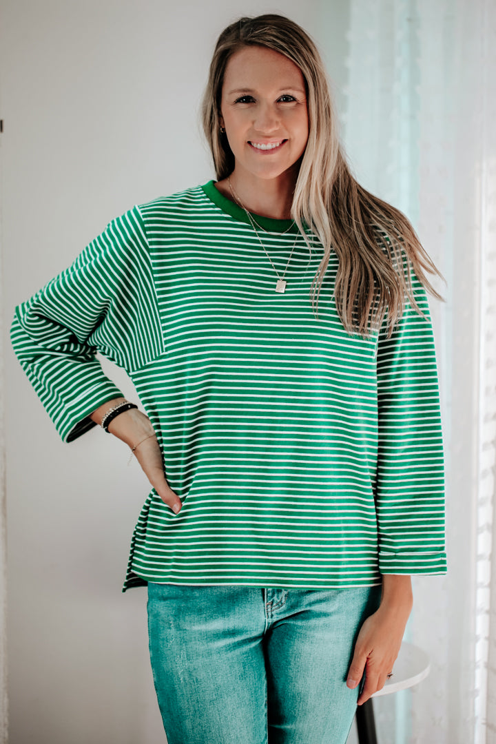 Stripe Oversize Sweatshirt