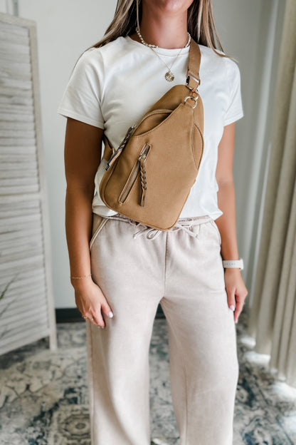 Nikki Faux Suede Sling Bag