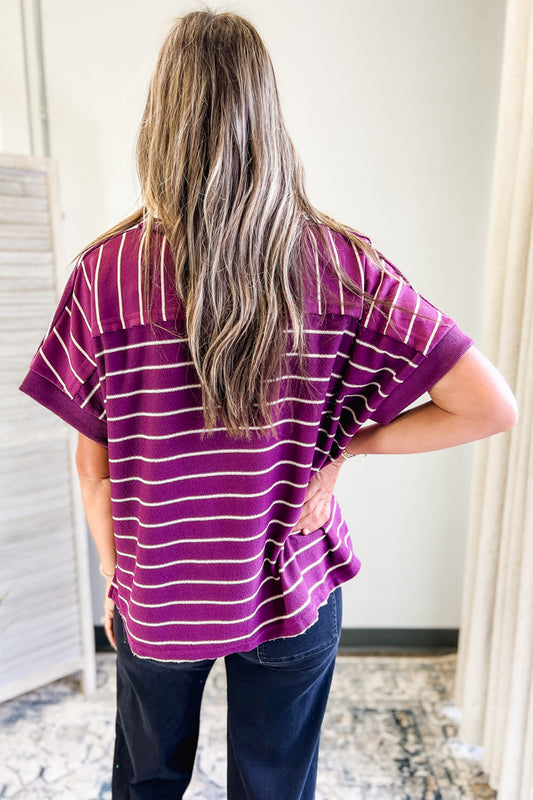 Terry Stripe Knit Tee