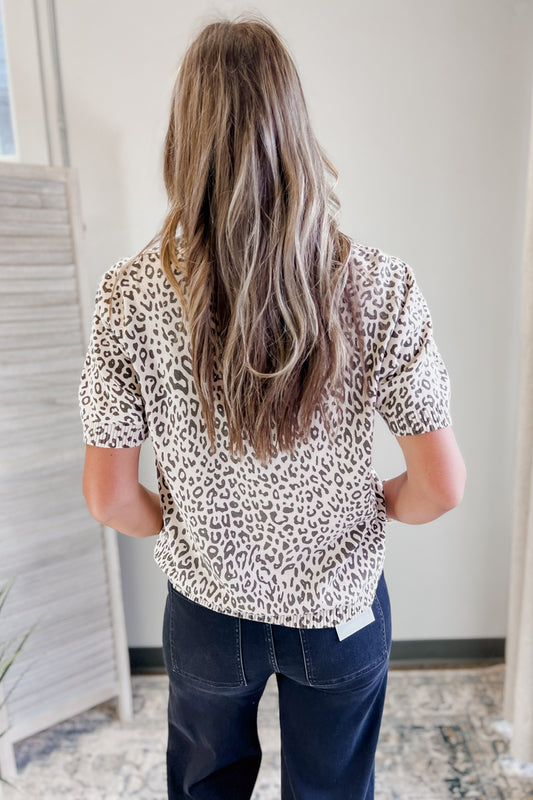 Animal Print Sweater Top