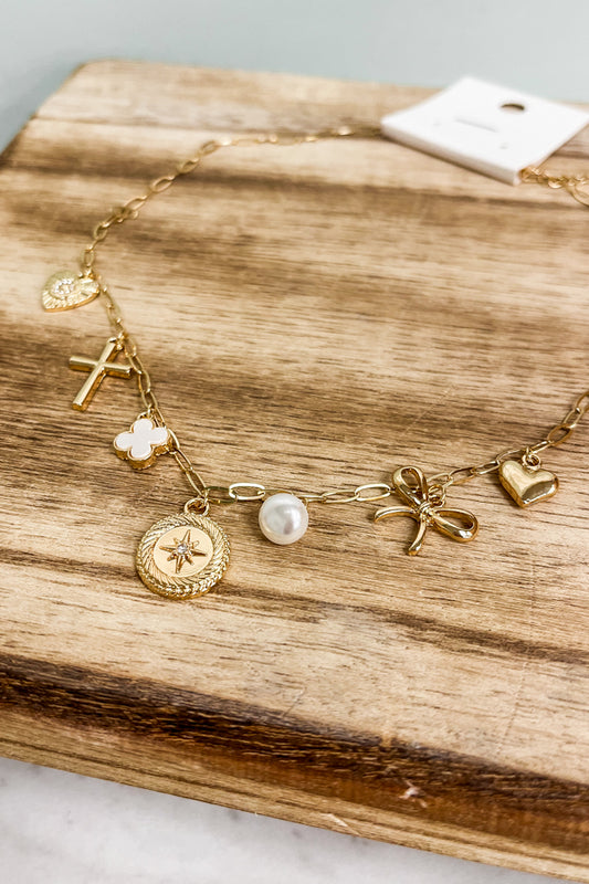 Coin & Multi Charm Necklace