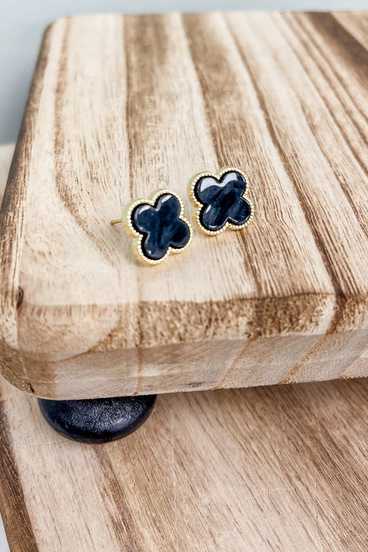 Textured Clover Stud Earrings