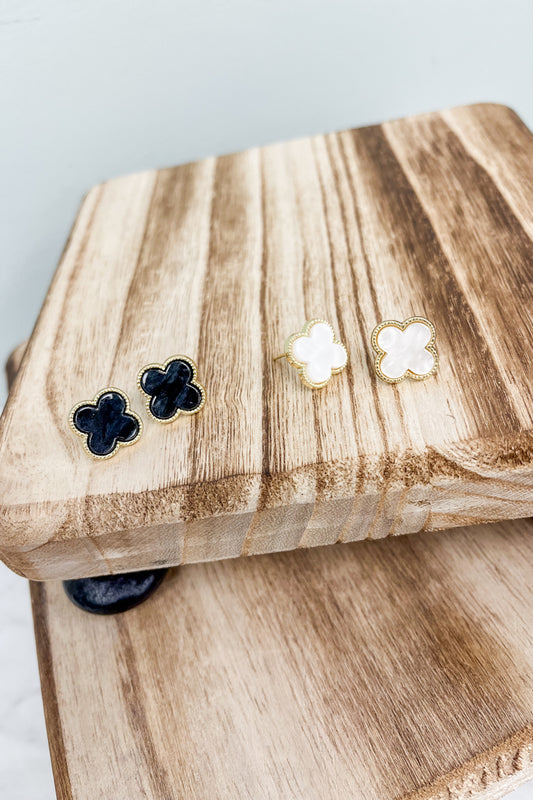 Textured Clover Stud Earrings