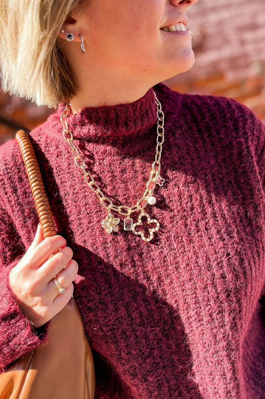 Clover Charm Necklace Set