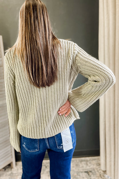 Tie Front Knit Sweater