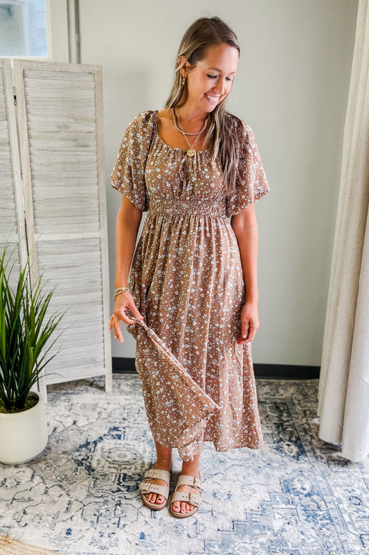 Smock Waist Midi Dress