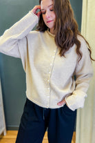 Cozy, relaxed-fitting button up cardigan beige