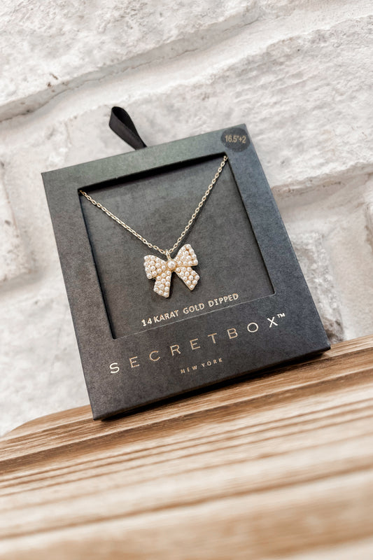 Pave Bow Necklace