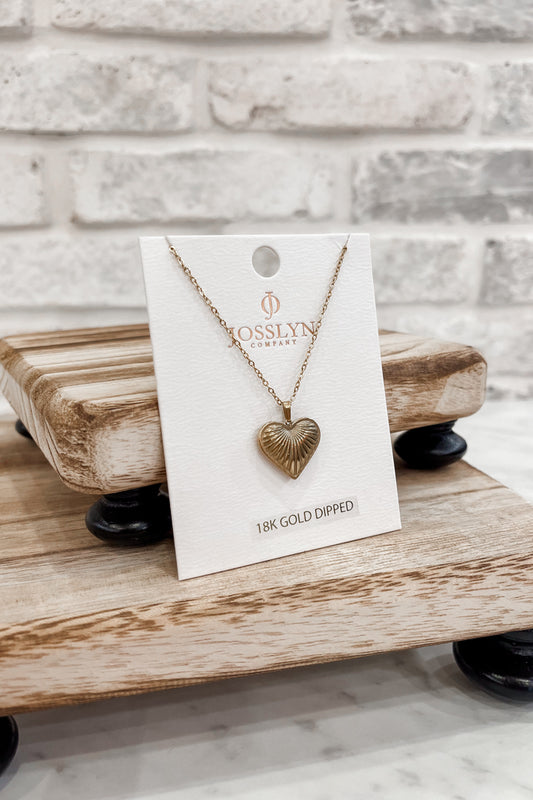 Ridge Heart Pendant Necklace