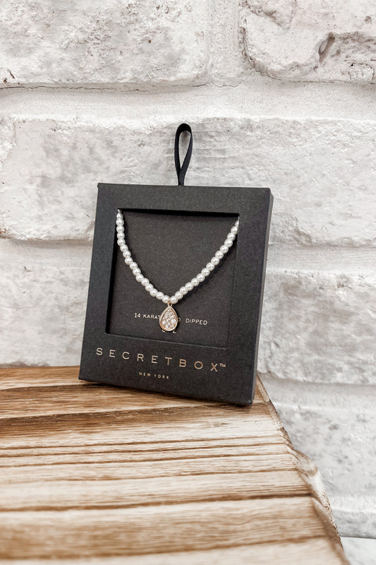 Pave Pearl Necklace