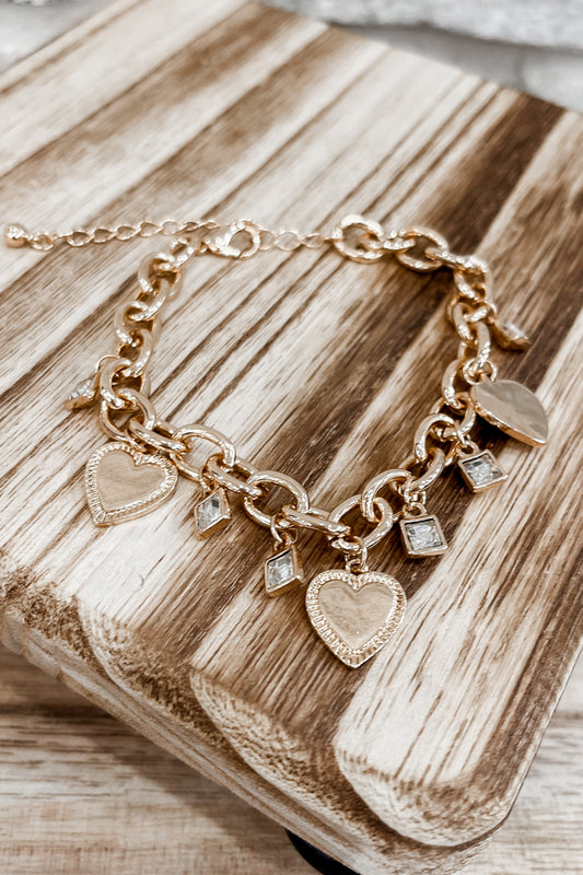 Multi Heart Charm Bracelet