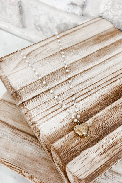 Tiny Heart & Pearl Necklace