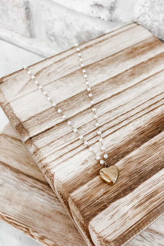Tiny Heart & Pearl Necklace