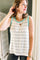 Flowy striped tank top with contrast mint