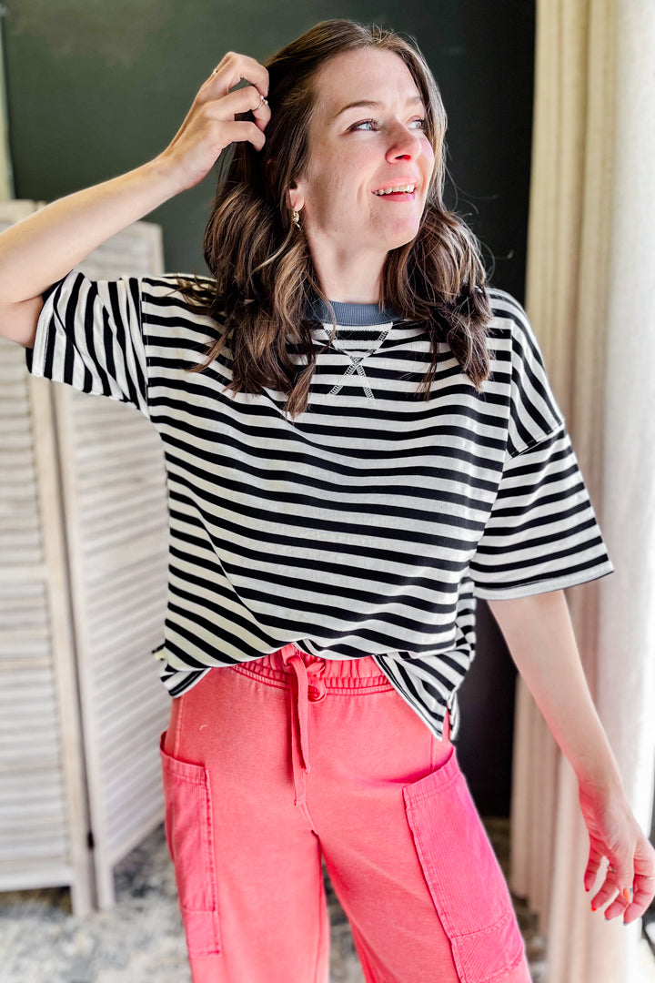 Striped Color Block Tee