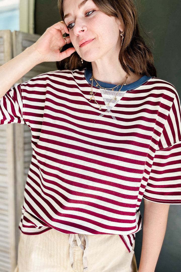 Striped Color Block Tee