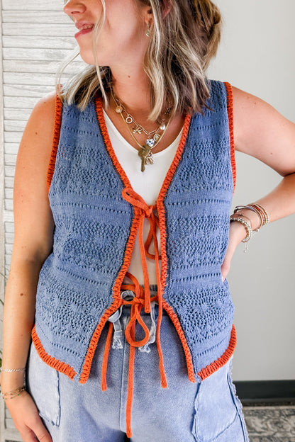Crochet Tie Front Top