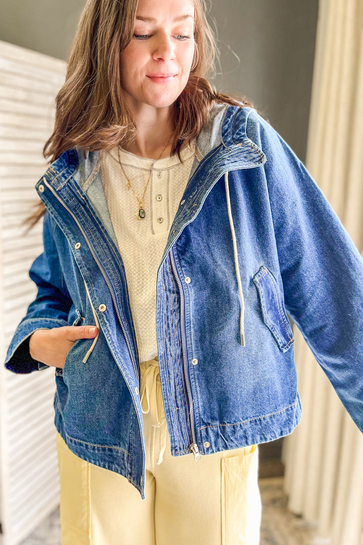 Hooded Denim Jacket