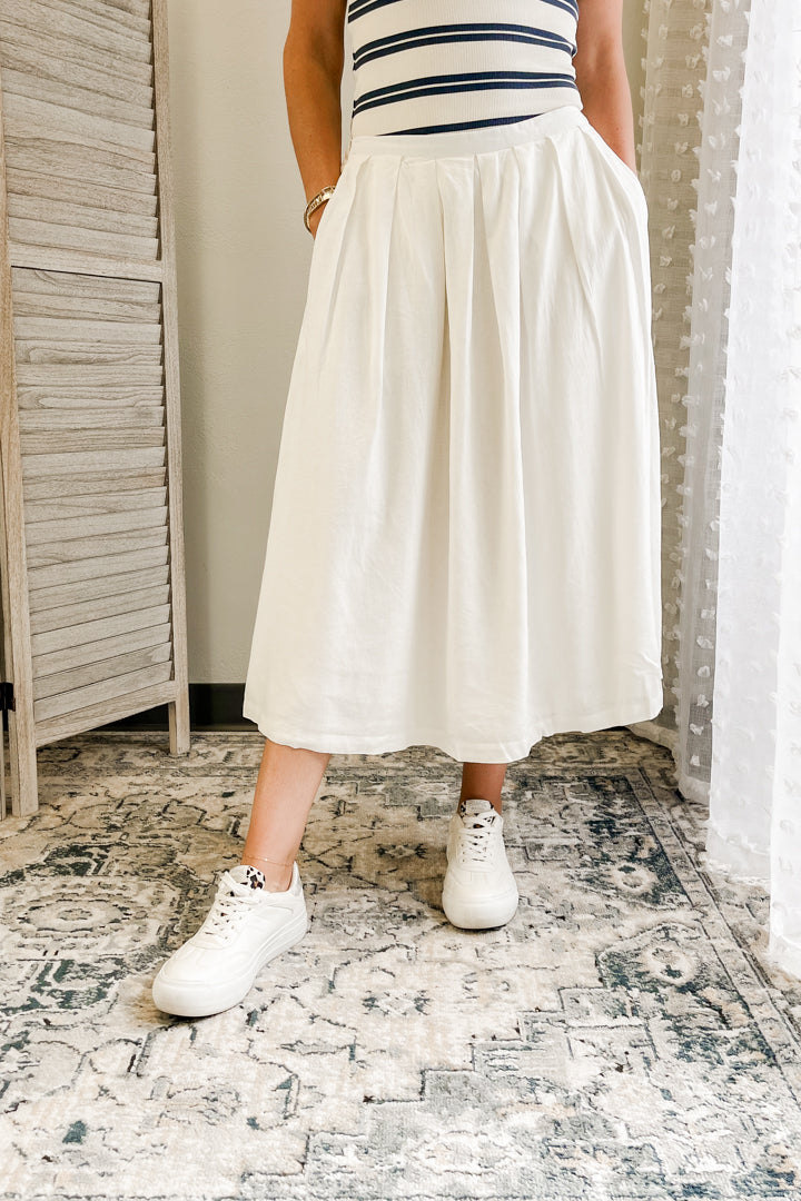 Pleated Midi Skirt