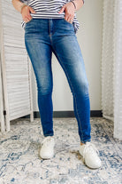 Women's high rise skinny denim risen jeans