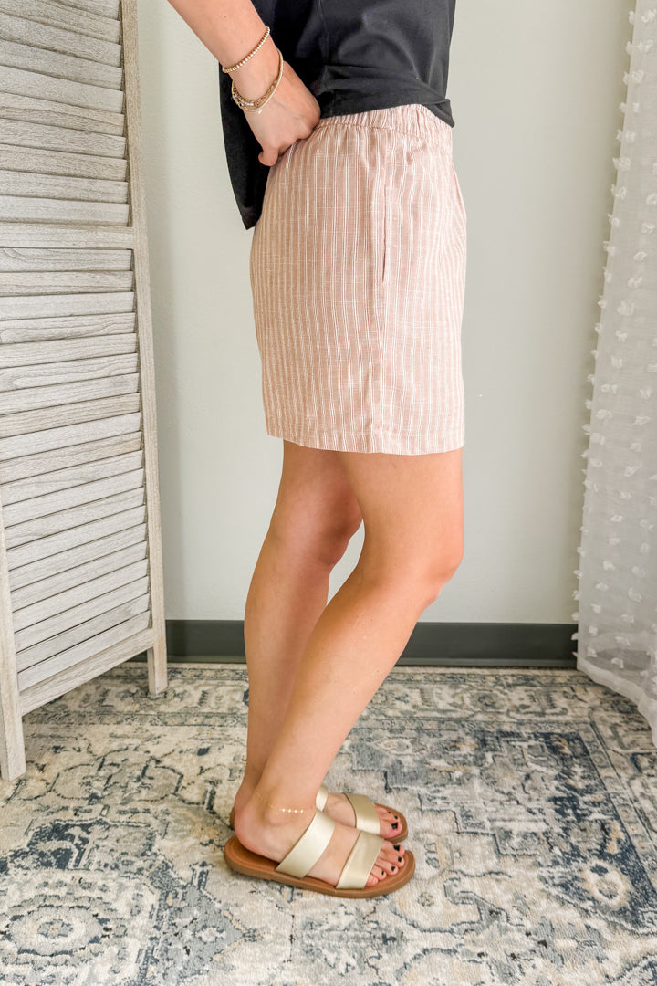 Striped Elastic Shorts