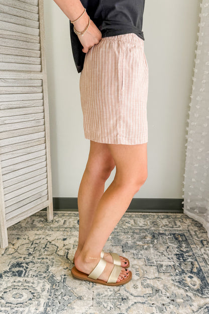 Striped Elastic Shorts
