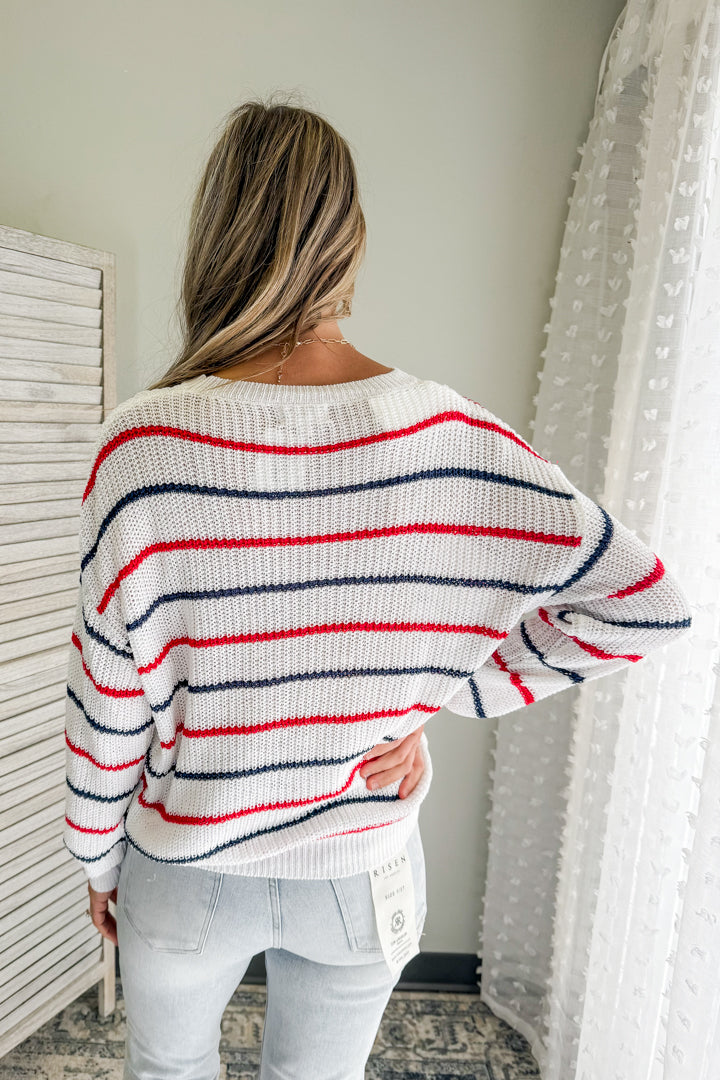Red & Blue Stripe Sweater