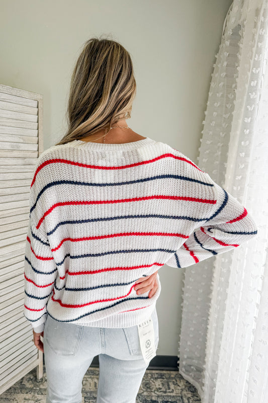 Red & Blue Stripe Sweater