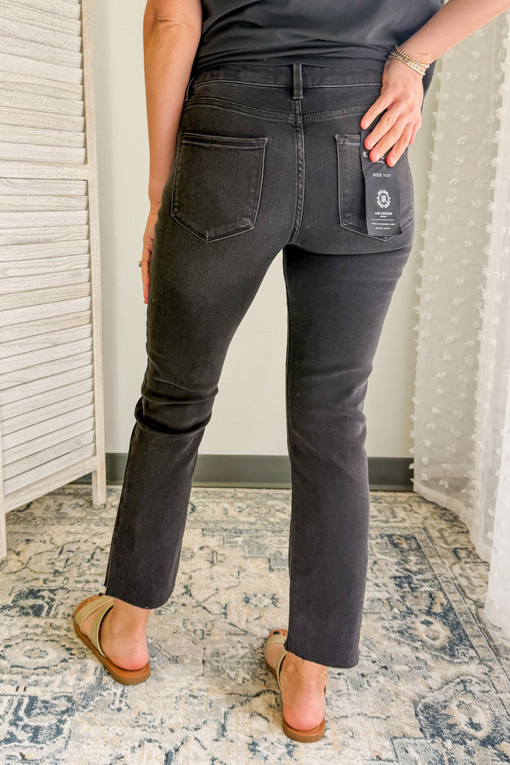 Mid Rise Straight Raw Hem