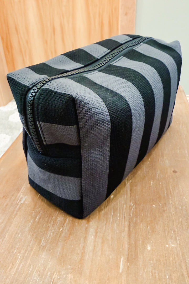Striped Cosmetic Pouch