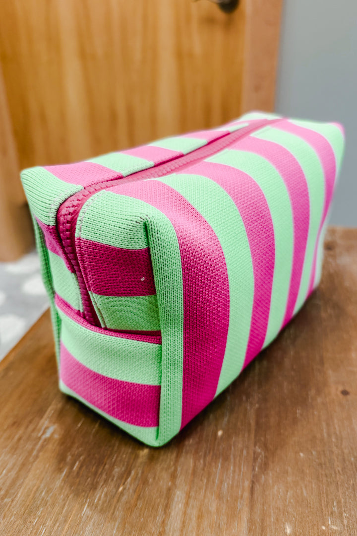 Striped Cosmetic Pouch