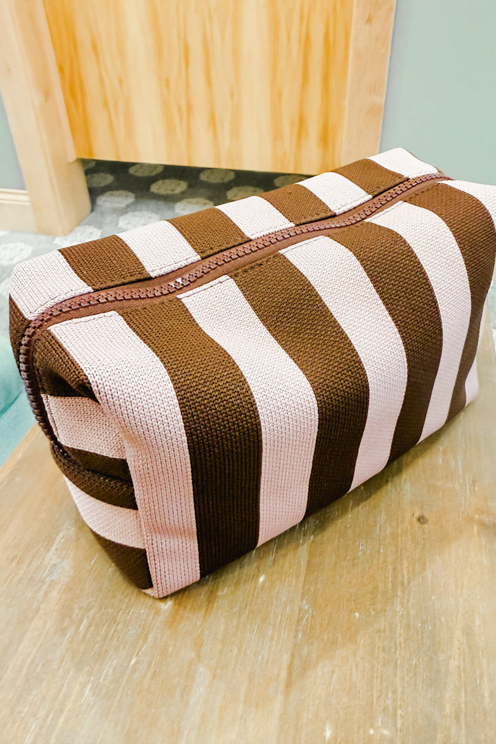 Striped Cosmetic Pouch