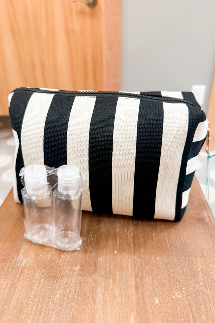 Striped Cosmetic Pouch
