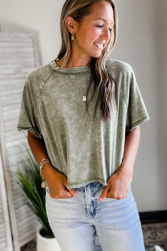 Cropped Mineral Wash Tee