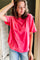 Oversized, mineral washed tee with raglan sleeves pink