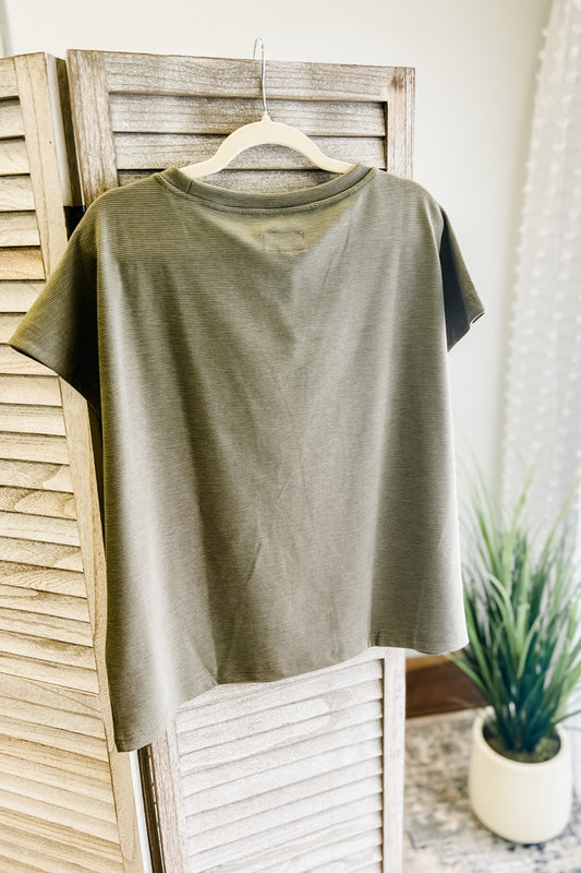 rib knit top for curvy women rib knit olive green top for curvy women back