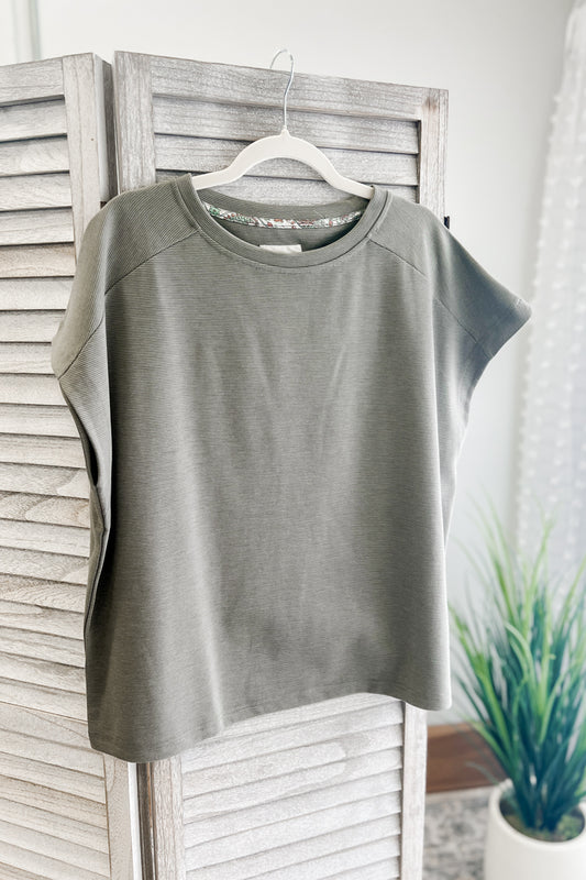 rib knit top for curvy women rib knit olive green top for curvy women front