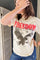 Relaxed-fitting tee with "Freedom Country" graphic ivory
