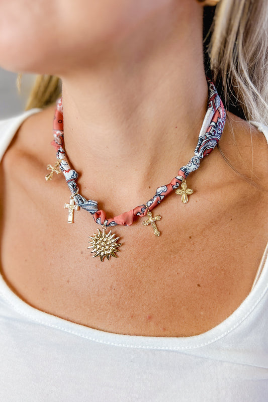 Sun Fabric Necklace