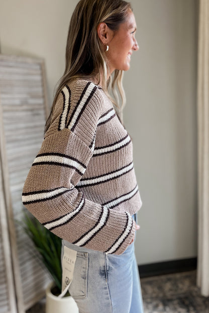 Cropped Striped Sweater